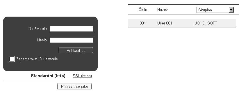 2 Použití Message Board 2.6 3 Zadejte ID uživatele a heslo a klepněte na [Přihlásit se]. % Pokud uživatel nebyl registrován, není tento krok zapotřebí.