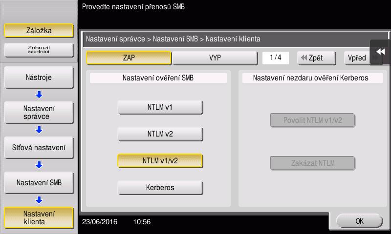 Funkce snímání pro odeslání 3.2 3 - Blíže o výchozím heslu správce viz CD/DVD s návody k použití. Konfigurace stroje Jsou vyžadována následující nastavení.