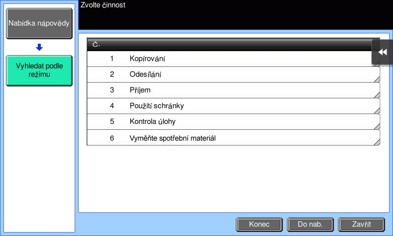 Použití funkce návodu 3.