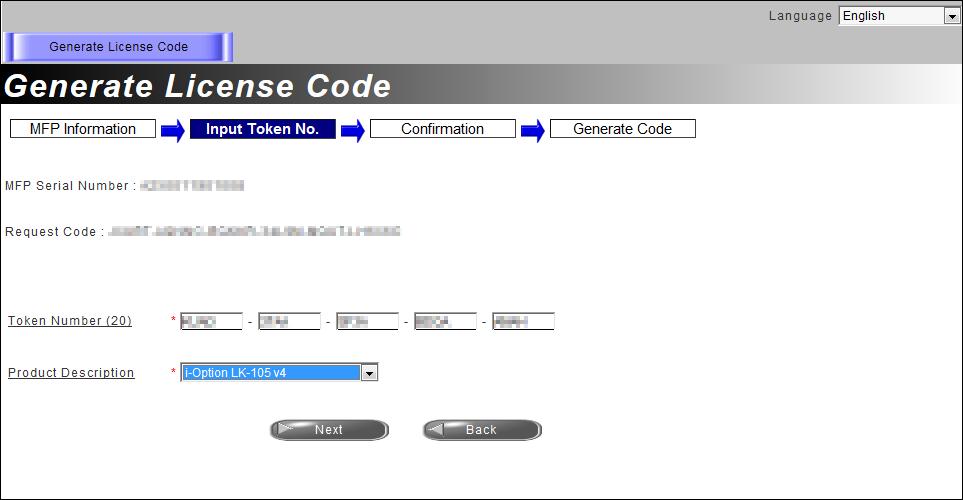 aspx. 1 2 5 Zadejte [Token Number], ze seznamu [Product Description] vyberte možnost, kterou si přejete