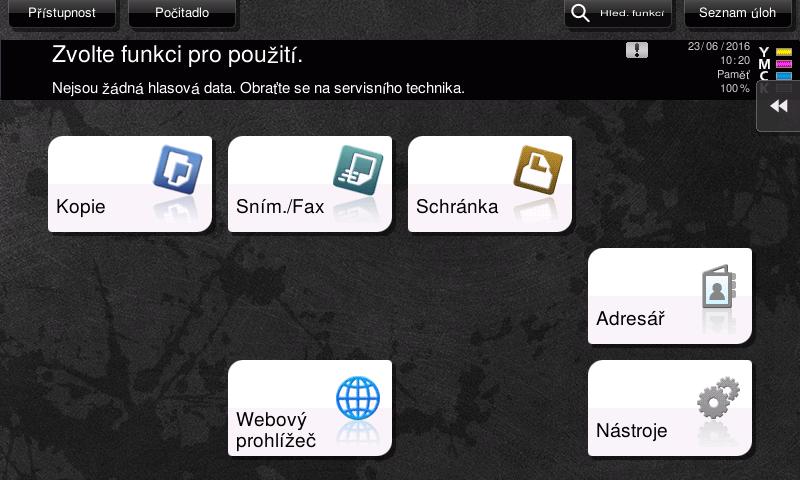 4.2 Použití funkce webového prohlížeče 4 Spuštění webového prohlížeče % Klepněte na [Webový prohlížeč]. Spustí se webový prohlížeč. Tipy - Objeví se dříve zadaná domovská stránka.