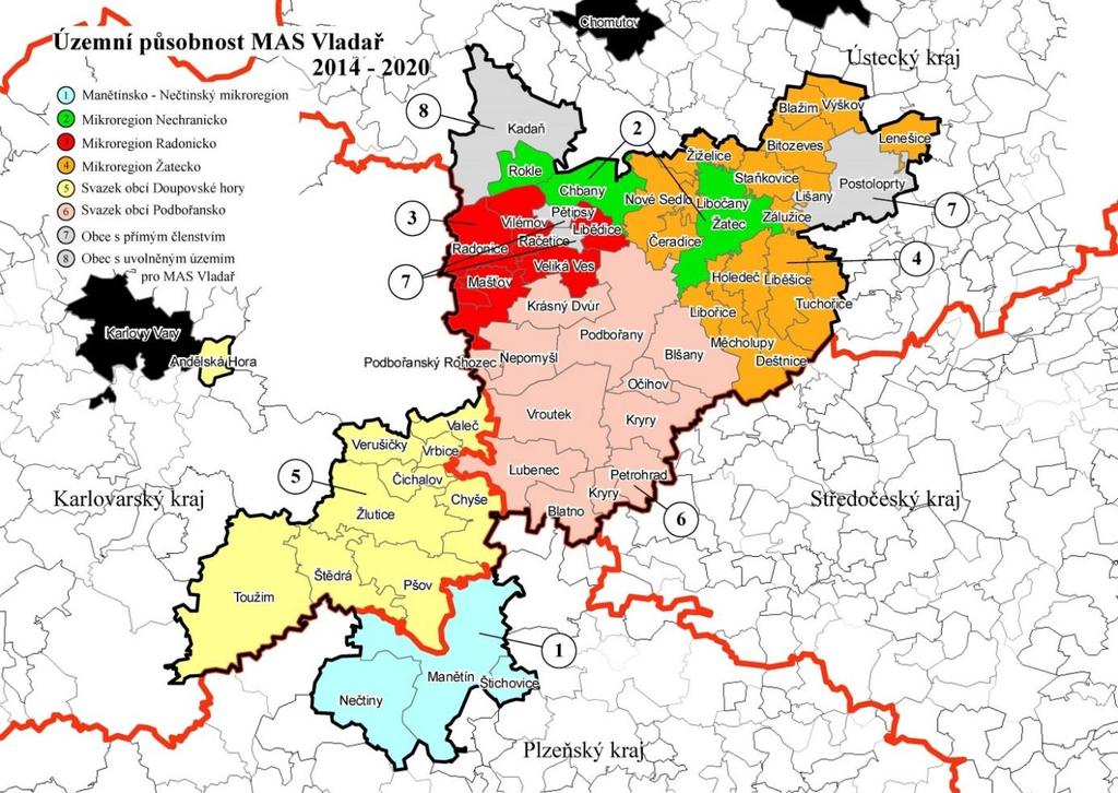 Strategie komunitně vedeného místního rozvoje pro území MAS Vladař Stránka 15 z 232 Hradiště, takže jejich přirozený rozvoj byl z tohoto důvodu silně redukován, protože hranice vojenského újezdu je