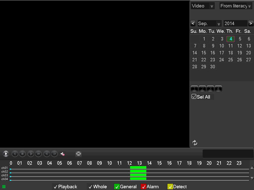 Přehrávání videa Přehrávání video souboru na pevném disku se nastaví prostřednictvím pravého kliku na kontextovou nabídku [VIDEO]. Je možno také nastavit vícekanálové přehrávání současně.