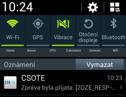 56 Zobrazení notifikací Mobilní aplikace upozorňuje na příchozí emaily viz kapitolu 2.6.1.