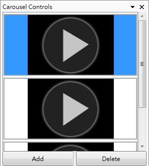 2. V okně Ovládací prvky karuselu lze postupně přehrát každou kopii videa. Přidané kopie videa lze přetahovat s cílem určit jejich pořadí. Kopie videí zde také můžete odstranit. 3.