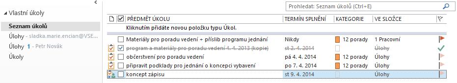 5 Úkoly 73» Hotovo (%): 100» Datum dokončení: aktuální datum. Marii Sladké se odešle zpráva Task Completed. 73 Úkol se uloží a zavře. Marie Sladká má již zobrazen úkol jako dokončený.