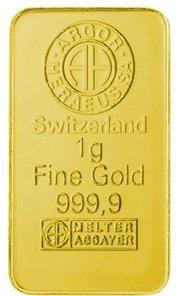 1) Zlaté cihly a slitky Investiční zlatá cihla 1 g, 2 g, 5 g, 10 g, 20 g, 31,1 g, 50 g, 100 g, 250