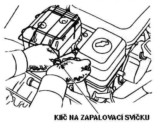 Údržba zapalovací svíčky Upozornění! K zajištění správného chodu motoru svíčka musí mít správnou mezeru mezi elektrodami a musí být čisté a nepoškozené.