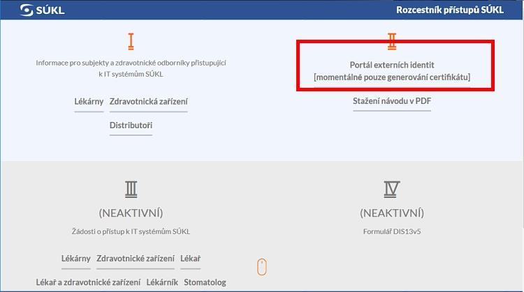 Tento certifikát bude sloužit k připojení ke všem typům úložišť kromě distributorských.