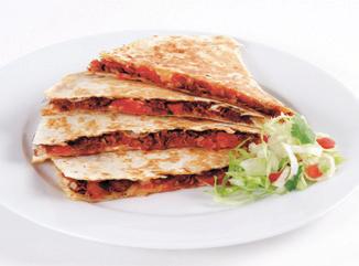 QUESADILLAS tortilla, aso, zeleia, sýr rt ebo