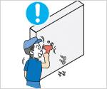 Zajistěte, aby instalaci držáku na zeď provedla autorizovaná instalační společnost.