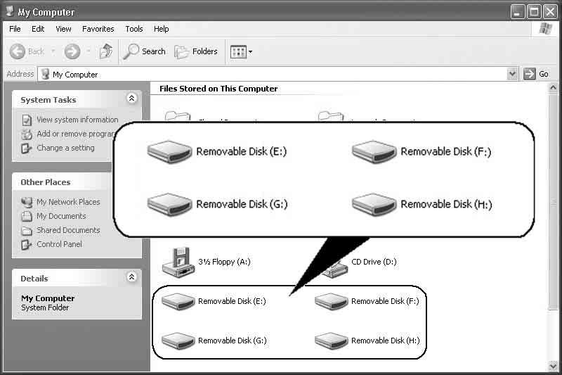 Název diskové jednotky počítače Removable Disk (E:) (Vyměnitelný disk (E:)) Removable Disk (F:) (Vyměnitelný disk (F:)) Removable Disk (G:) (Vyměnitelný disk (G:)) Removable Disk (H:) (Vyměnitelný