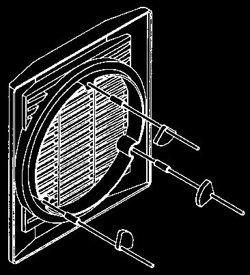 vypnutý ventilátor s otevřenou žaluzií (přirozené větrání zelená kontrolka svítí) 5. ventilátor v režimu přívodu vzduchu do místnosti (reverzní režim) s vyššími otáčkami (oranžová kontrolka bliká) 6.