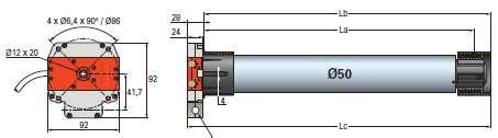 DMI 5 Hz0 F 230Vac /50 Hz 50 x,5mm 28ot. 2,5m / 3x0,75mm 2 - IP 44 DOSAH Pohon pro vstup na 6 7 moment (Nm) (ot.