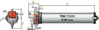 T9M 3F 400Vac / 50Hz 0,6 x 3,6mm max. 5-7ot. 0,7m / 5 x 0,75mm 2 - IP 44 20. 35 - jen moment (Nm) (ot./min) Proud (A) - Rozsah konc.