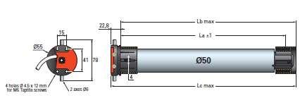 2V DC 24V DC 50 x,5mm 2,5m / 2 x 0,75mm 2 - IP 44 Pohon pro rolety a bez nutnosti elektroinstalace 230V. motoru. moment (Nm) (ot.