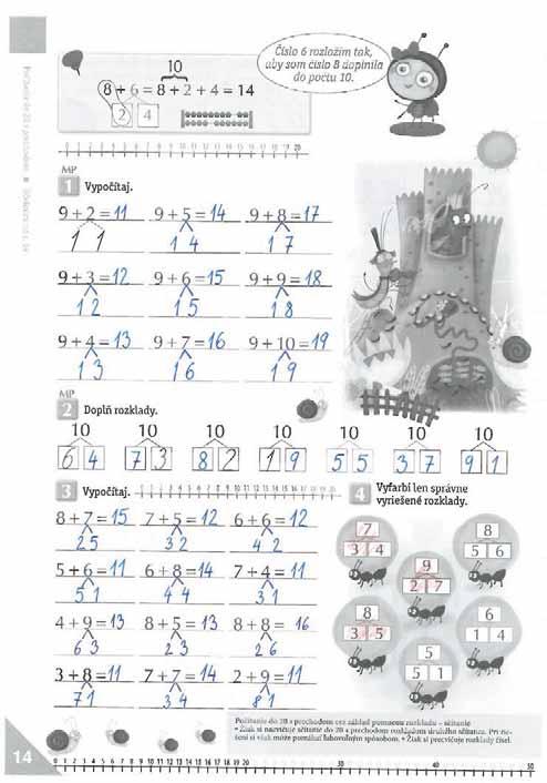 13/10 o V a do 20 s prechodom cez základ 10 s použitím rozkladu Pracovný zošit, 1. 14.
