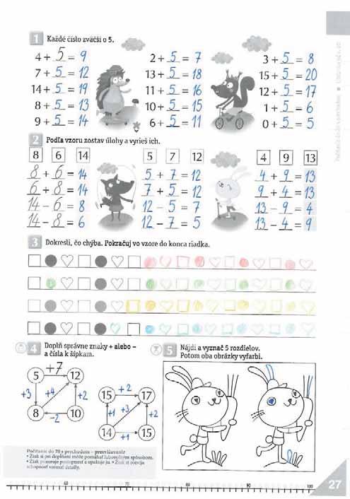 ,,, ). 26/1, u. Lienka im zadáva poslednú úlohu, ktorá nemá riešenie (ak dodržia pokyn v zadaní). 26/2 Žiaci riešia úlohy s,, rozdiely, menšence a menšitele. Riešia rovnice.