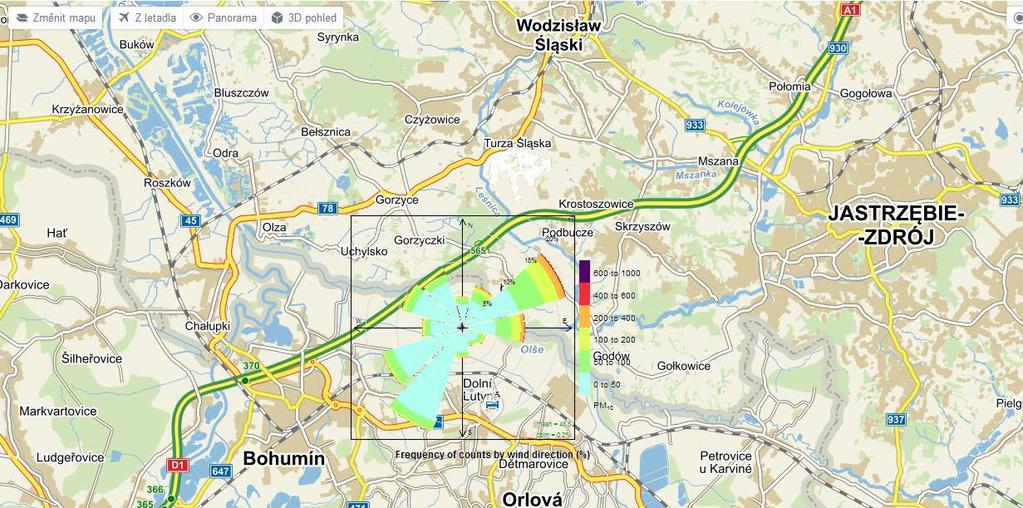 Byla analyzována data hodinových průměrů koncentrace oxidu siřičitého, oxidů dusíku a suspendovaných částic frakce PM10 a PM2.5.