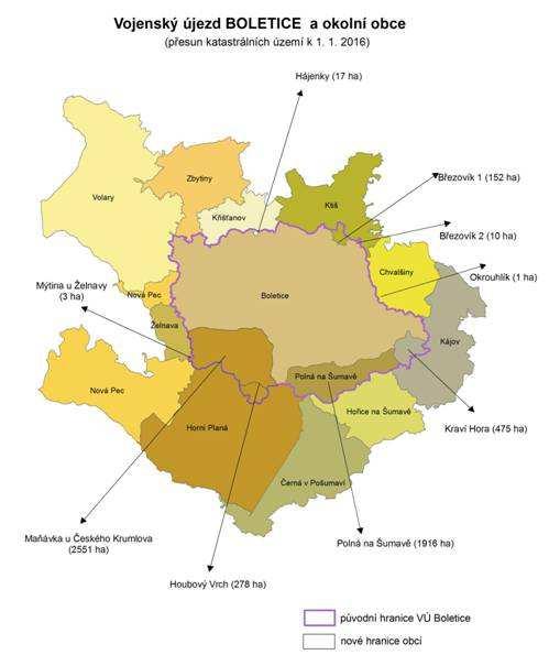 Obrázek 8 - Přehledná mapka s vyznačenými