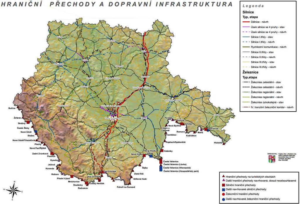 6. Veřejná dopravní a technická infrastruktura Základní charakteristika Dopravní infrastruktura ORP Český Krumlov je z hlediska napojení na ostatní regiony vcelku uspokojivá (viz Obrázek 26).