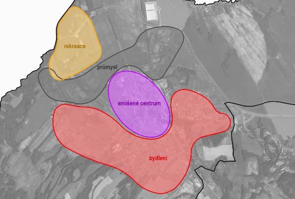 Obrázek 126 Mapový podklad funkčních zón města Hrádek nad Nisou Zdroj: Městský úřad Hrádek nad Nisou (autor: Ing. Arch.