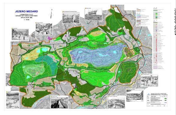 krajinářskou zelení formou skupinové výsadby a zalesněním. Rekultivace zohledňuje potřeby okolní krajiny i blízké obydlené části kolem budoucího jezera Medard.