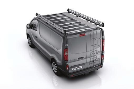 Hliníková nebo ocelová střešní galerie, navržená speciálně pro Renault TRAFIC a vybavená válcem pro usnadnění nakládání.