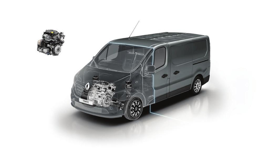 Motory Energy dci výjimečné výkony Renault TRAFIC je poháněn výkonnými, pružnými a úspornými motory, které využívají bohatých technologických zkušeností značky Renault u Formule 1.