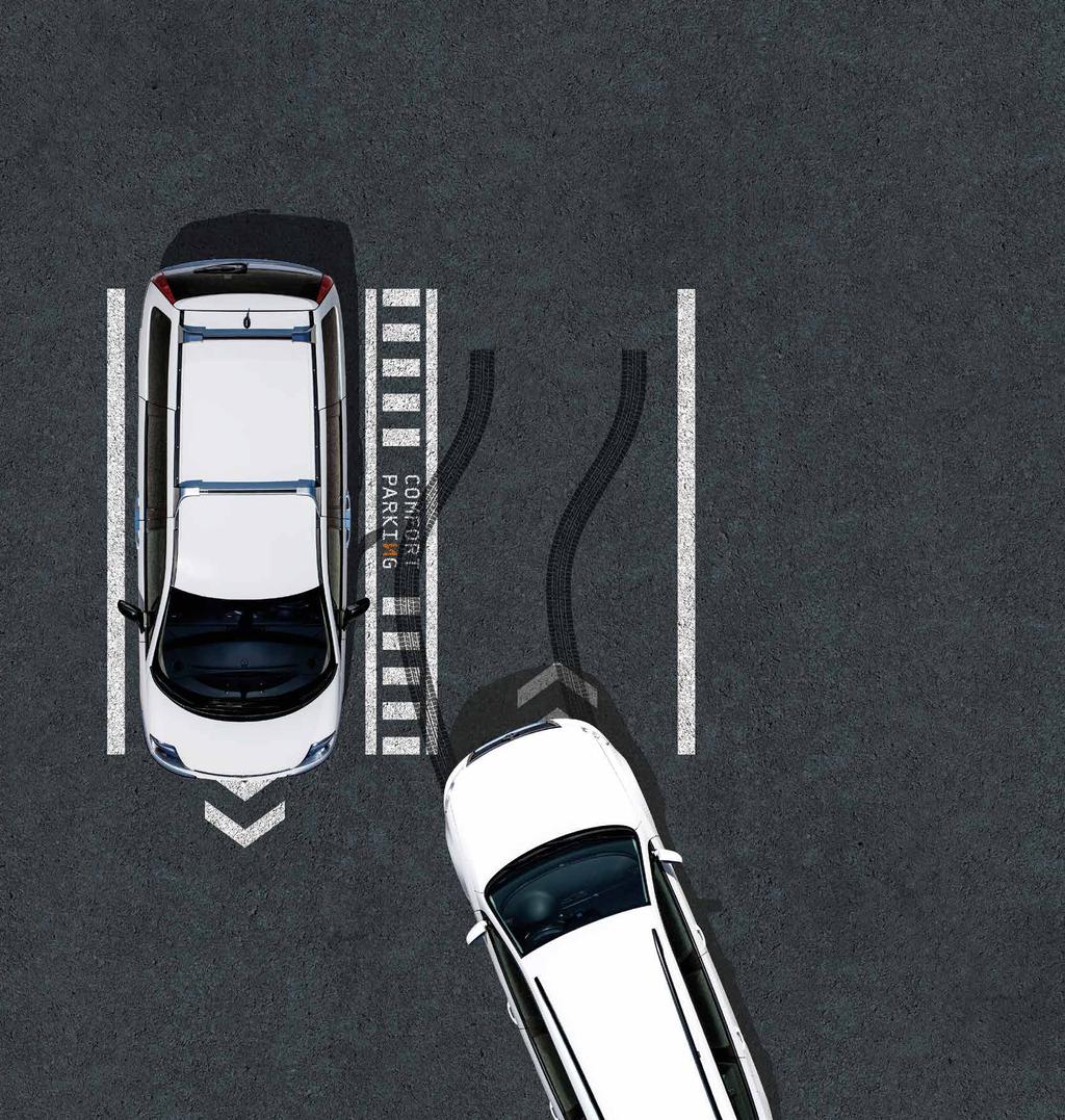 NOVÉ 70-90cm pro vystoupení u parkovacích míst o šíři 2,50m. PARKO- VÁNÍ. Díky komfortní zóně se zvětší šířka pro nájezd, přestože rozměr stávajícího parkovacího místa zůstává beze změny.