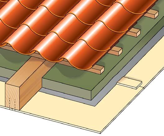 Střecha s dřevěnou trámovou konstrukcí PROMATECT -00, PROMAXON, typ A REI 0 až REI 0 8.