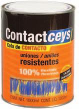 Ceys Kontaktceys 244 Chloroprenové kontaktní lepidlo pro univerzální použití. Dosahuje velmi pevných, trvanlivých a pružných spojů. Po zaschnutí je spoj nažloutlý a odolává teplotám až do +90 C.