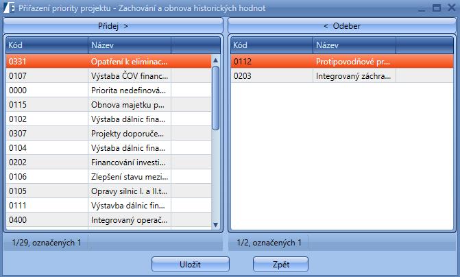 DEFINOVÁNÍ ČÍSELNÍKŮ PRO FORMULÁŘ Funkce přiřazení číselníků v agendě příprava formuláře přiřazovací menu rozdělené na levou a pravou stranu.