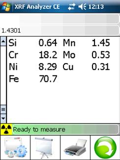 SPECTROxSORT: Software PDA: na vše Integrované PDA v zadní části přístroje SPECTRO xsort je ovládáno pomocí ukazovátka nebo prstu na dotykové obrazovce.