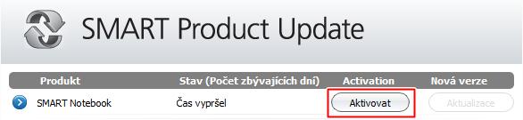 2. Chcete-li spustit aktivaci z dialogu zobrazeného po spuštění software SMART Notebook, klikněte na odkaz Vložte licenci a v tomto