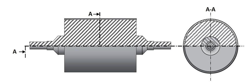 Obr. 3. 1 Plný rotor s vodivou vrstvou na povrchu [2] 3.2 Vyfrézování axiálních drážek do rotoru Z dalších možností úprav rotorů, pro zlepšení jejich výkonu, je vyfrézování axiálních drážek do rotoru.