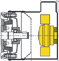 Nejvyšší teplota chladiva (okolního vzduchu) je 50 C. Příklad uspořádání cizí ventilace 2.14.3 Brzdy Brzdy jsou pružinové s diskem.