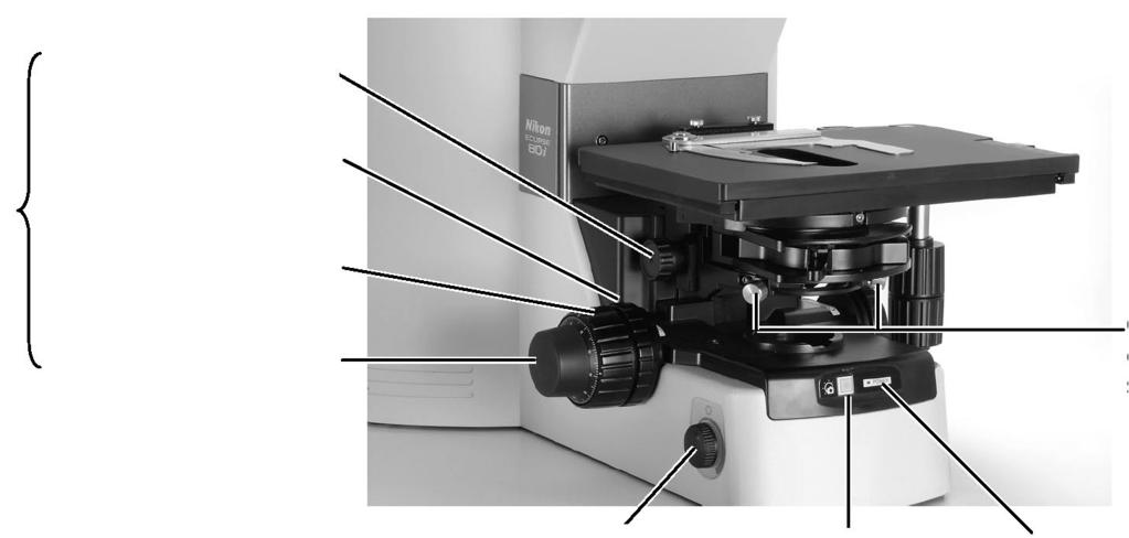 1.2.2 Pohled zleva Mikroskop Nikon ECLIPSE 80i Návod k použití 1.