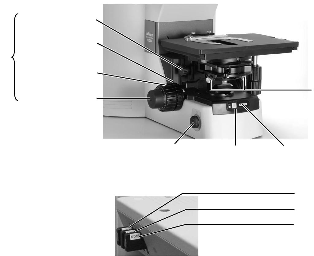 2.2.2 Pohled zleva Mikroskop Nikon ECLIPSE 80i Návod k použití 1.