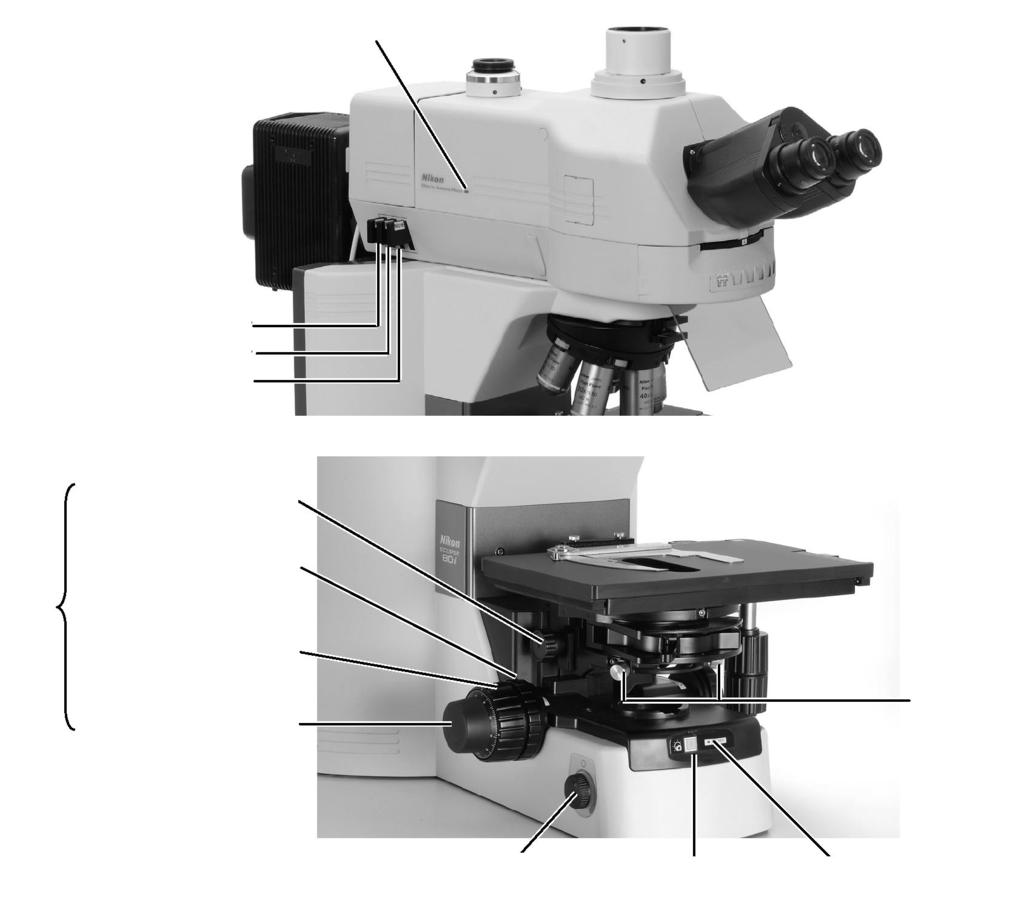 3.2.2 Pohled zleva Mikroskop Nikon ECLIPSE 80i Návod k použití 1.