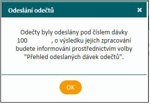 odečtů odstranit a zadat jej znovu správně. Po najetí kurzorem na tuto ikonu je zobrazeno chybové hlášení. Pokud je ve sloupci Chyba u některého odečtu uvedena ikona, jedná se o Nevěrohodnost odečtu.