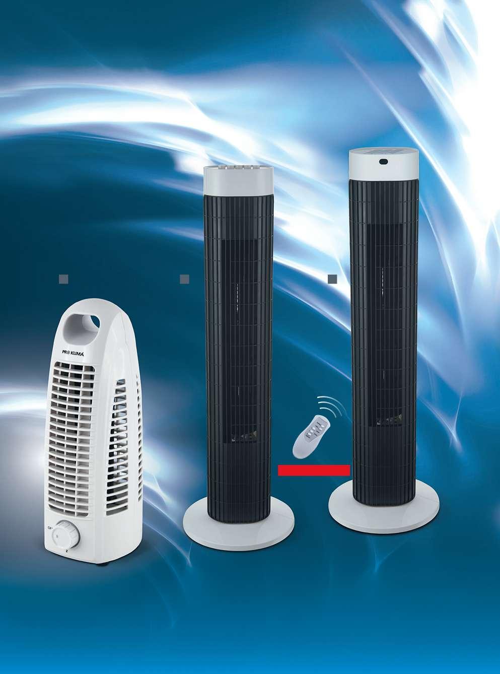 Chladivá svěžest pro kanceláře a obytné prostory 1 2 3 S dálkovým ovládáním Maximální cirkulace vzduchu díky oscilaci ventilátorů. (Poz. 1 4.) 1.