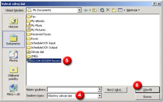 Obrázek č. 2: Dialogové okno pro výběr importovaného souboru 7.