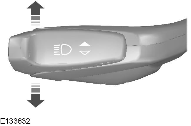 Osvětlení Ruční přepnutí systému Mezi dálkovými a tlumenými světlomety můžete přepínat zatažením páčky směrem dopředu nebo