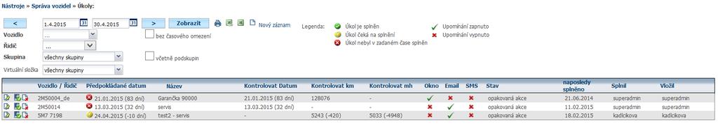 5 Nástroje Ovládání nástrojů je obdobné jako u statistik. Funkce je tedy například i zde možné aktivovat pro záložku Oblíbené. 5.