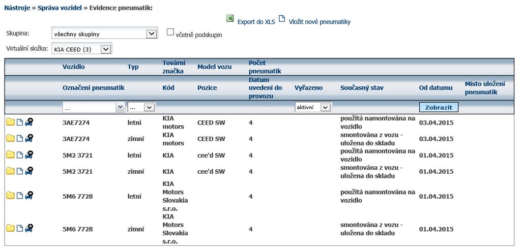 Pokud chcete provést hromadný import, použijte nejprve volbu Export ke zpětnému importu, která zobrazí excelovou tabulku s připravenými sloupci k vyplnění.