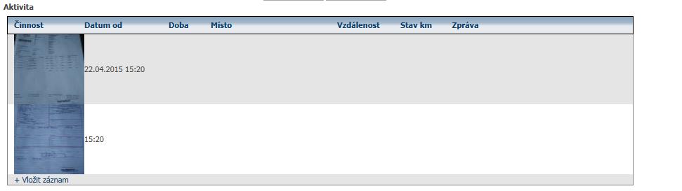 Pokud řidič fotí dokumenty v aplikaci WD Fleet během záznamu o provozu vozidla, zobrazují se jejich náhledy přímo ve stazce v sekci Aktivita.