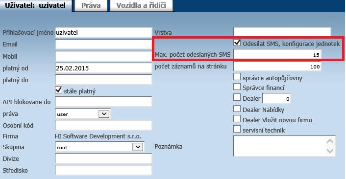 Poznámka: Tuto funkci je možné zobrazovat i na záložce Dispečink pod touto ikonou nad stromem vozidel.