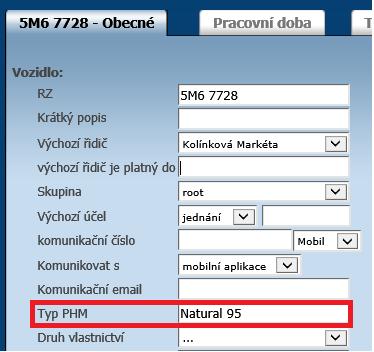 5.35 Doplnění stavů PHM Tento nástroj je určen pro vozidla, která nejsou napojena na sběrnici ve vozidle či externí průtokoměr a nenačítá se tedy stav paliva v nádrži.