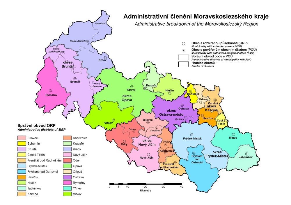 8 Základní charakteristika Moravskoslezského kraje Moravskoslezský kraj leží na severovýchodě České republiky a je jednou z okrajových částí republiky.